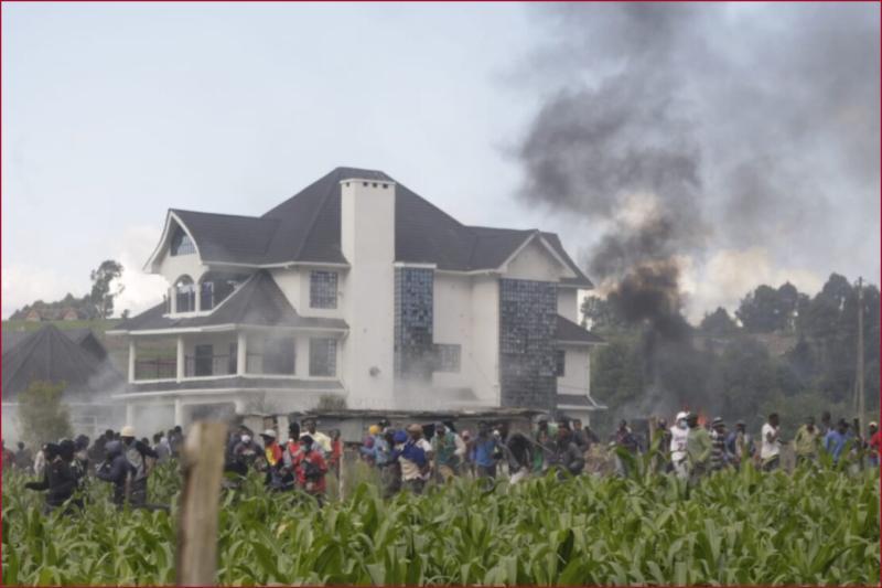 MP Kuria Kimani's house was burnt down during the anti-finance bill protests last year.